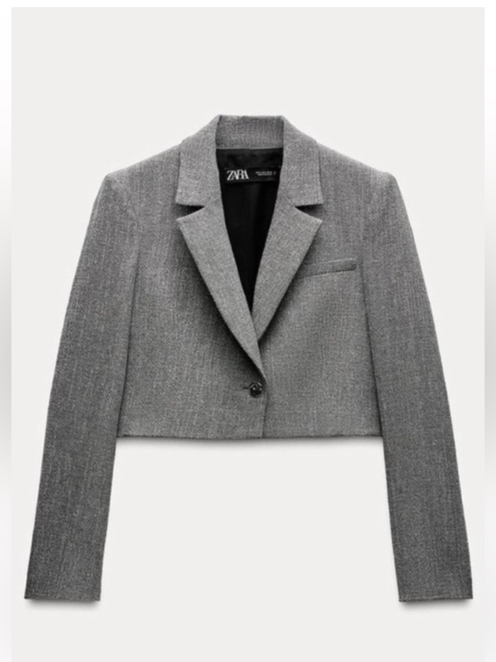 New ZARA Metallic Thread Cropped Blazer - Picture 6 of 10